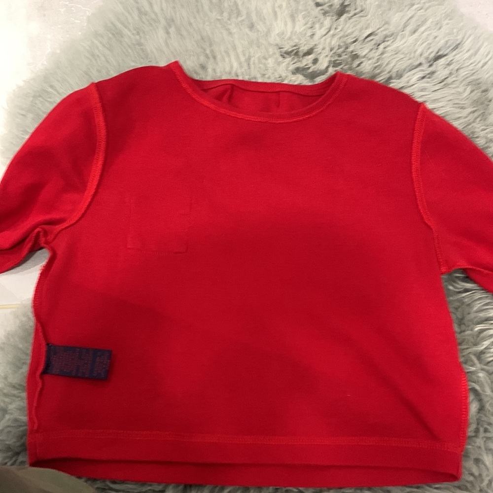 Like 🆕Made in USA RALPH LAUREN VTG Y2K 💯% Cotton 3/4 Sleeves Cropped Top - Picture 10 of 15